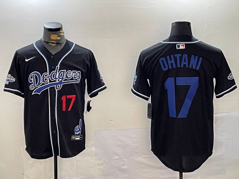 Men Los Angeles Dodgers #17 Ohtani Black Game 2024 Nike MLB Jersey style 12023->los angeles dodgers->MLB Jersey